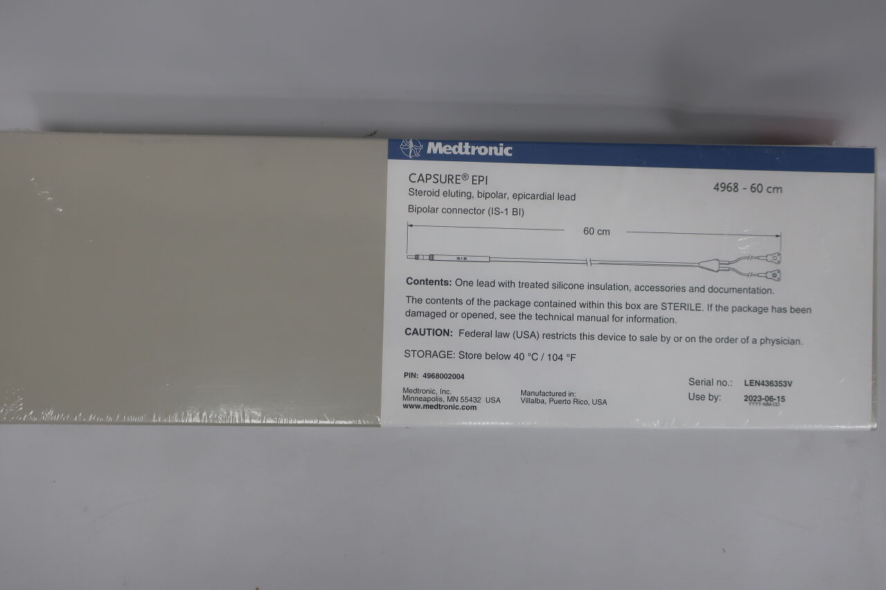 4968-60 - MEDTRONIC - Capsure EPI Steroid Eluting Bipolar Epicardial Lead, 60 cm, (BX/1) - ( Expiry Date: 2025-06-29 )