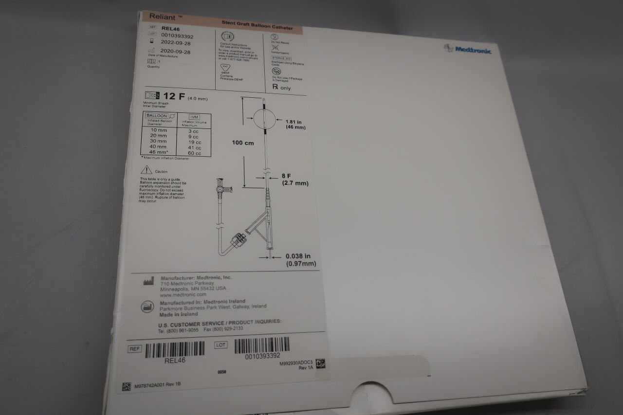 REL46 - MEDTRONIC - Reliant Stent Graft Balloon Catheter 10-46mm x 100cm, (BX/1) - ( Expiry Date: 2025-07-10 )