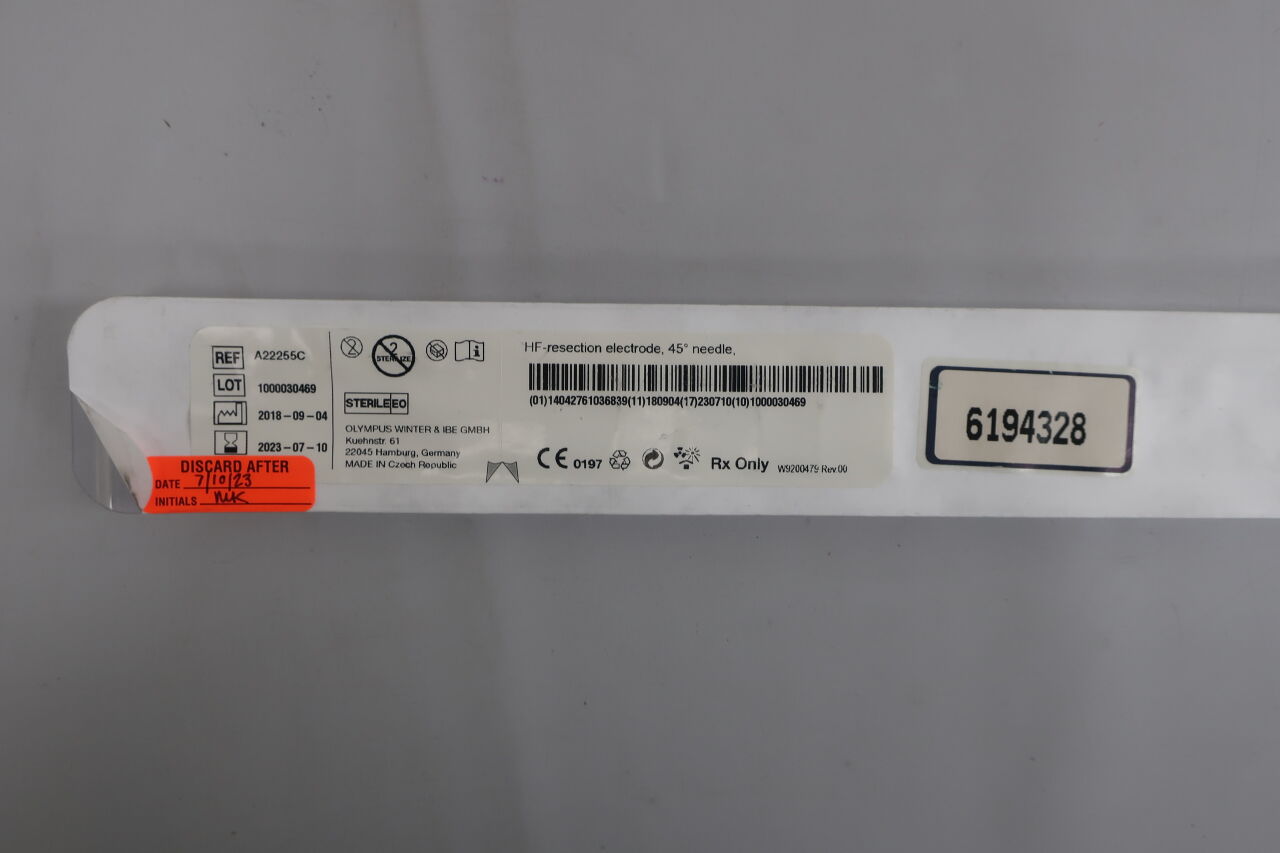 A22255C - OLYMPUS - HF Resection Electrode, 24 to 28 Fr Size, 45 Degree Needle
, () - ( Expiry Date: 2025-07-07 )