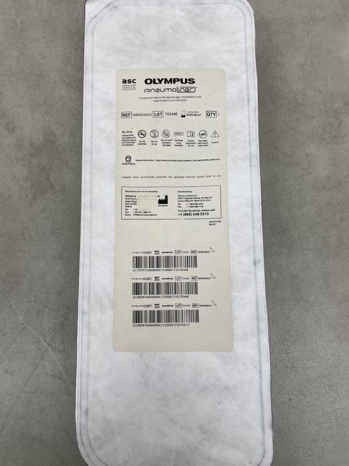 WA90500US - OLYMPUS - Pneumoliner Containment System, (EA) - ( Expiry Date: 2025-06-27 )