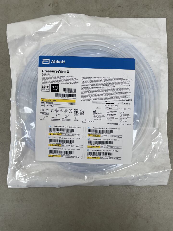 C12009 - ABBOTT - SJM PressureWire X Cabled FFR Guidewire, 175cm, (EA) - ( Expiry Date: 2024-12-31 )