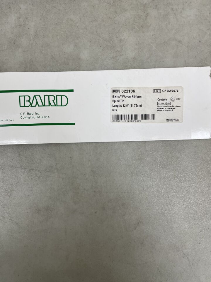 22106 - BARD - Spiral Filiform Tip 6Fr., (EA) - ( Expiry Date: 2024-09-01 )