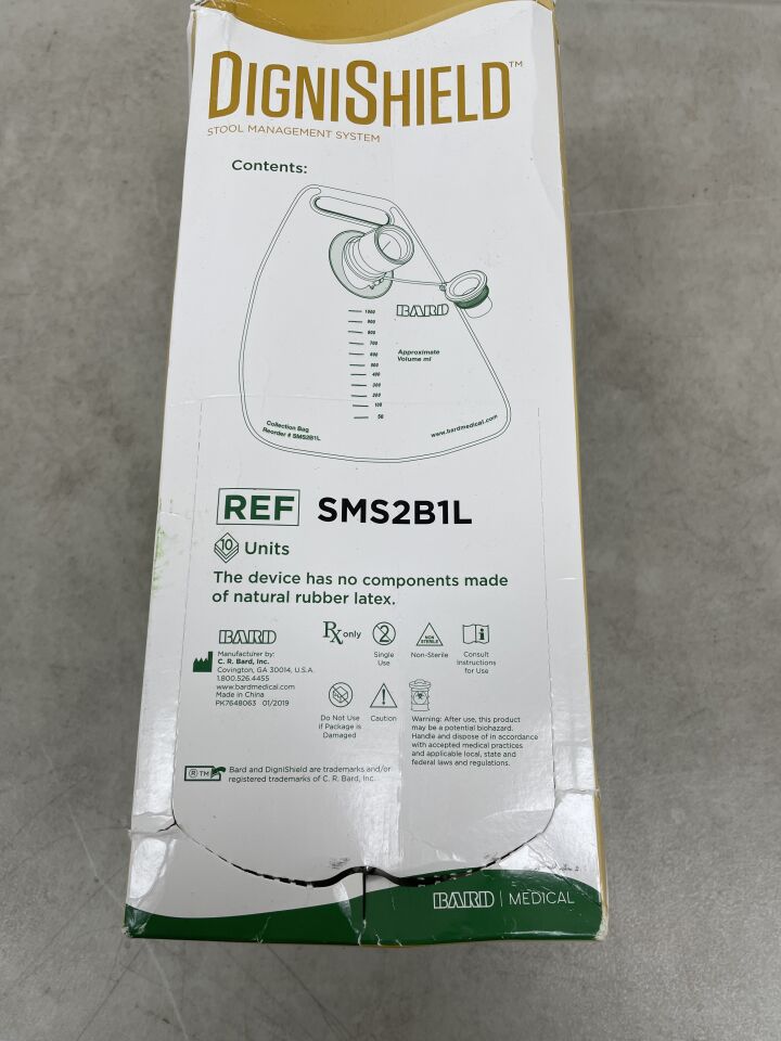 SMS2B1L - BARD - DigniShield Stool Management System Collection Bags, (BX/10) - ( Expiry Date: 2025-06-30 )