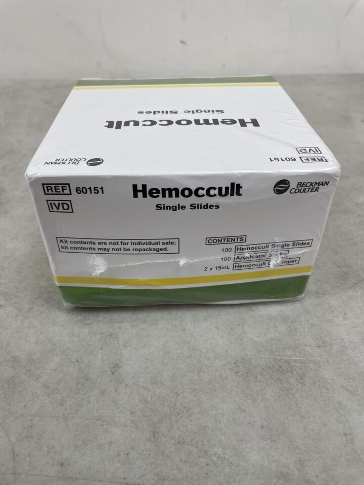 60151 - BECKMAN COULTER - Hemoccult Routine Screening Test For Fecal Occult Blood Single Slides, (BX/100) - ( Expiry Date: 2024-08-31 )