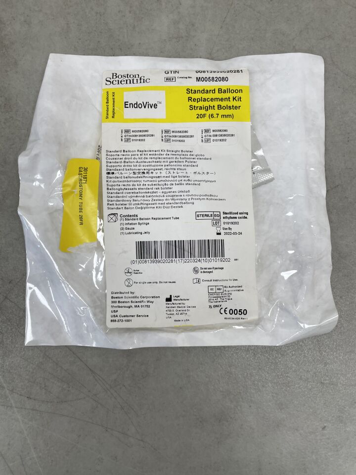 8208 - BOSTON SCIENTIFIC - EndoVive Standard Balloon Replacement Kit - Straight Bolster - 20Fr, (EA) - ( Expiry Date: 2022-03-24 )