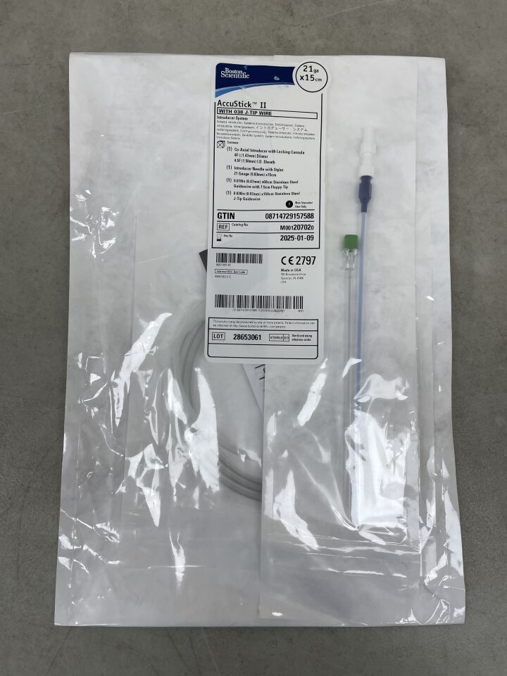 20702 - BOSTON SCIENTIFIC - AccuStick II Introducer System - .038" J-Tip Wire - 21Ga x 15cm, (EA) - ( Expiry Date: 2025-01-09 )