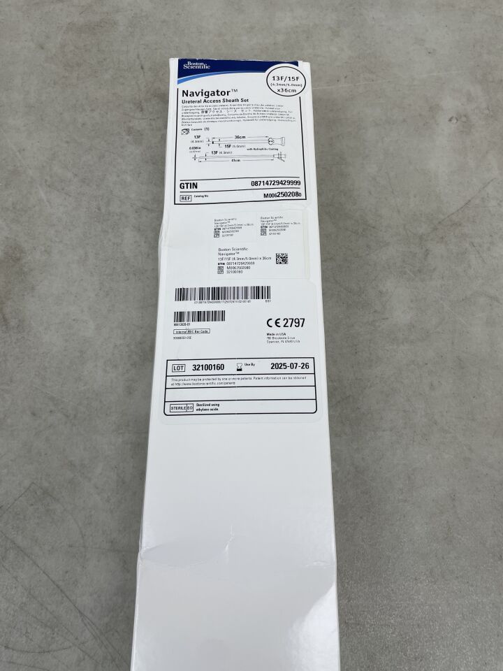 250208 - BOSTON SCIENTIFIC - Navigator Ureteral Access Sheath Set - 13Fr/15Fr x 36cm, (BX/1) - ( Expiry Date: 2025-07-26 )