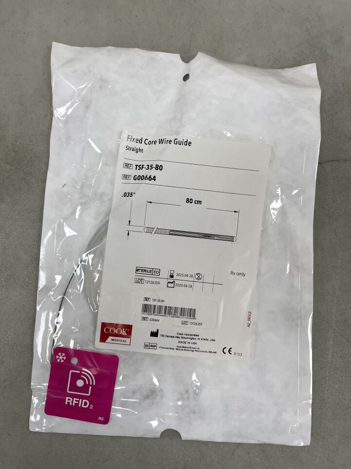 G00664 - COOK - Fixed Core Wire Guide - Straight - .035" x 80cm, (EA) - ( Expiry Date: 2025-04-28 )