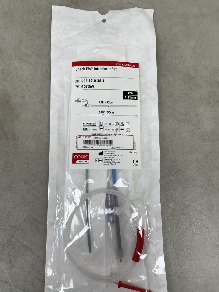 G07369 - COOK - performer introducer set w/wire 12f x 13cm, (EA) - ( Expiry Date: 2025-01-16 )