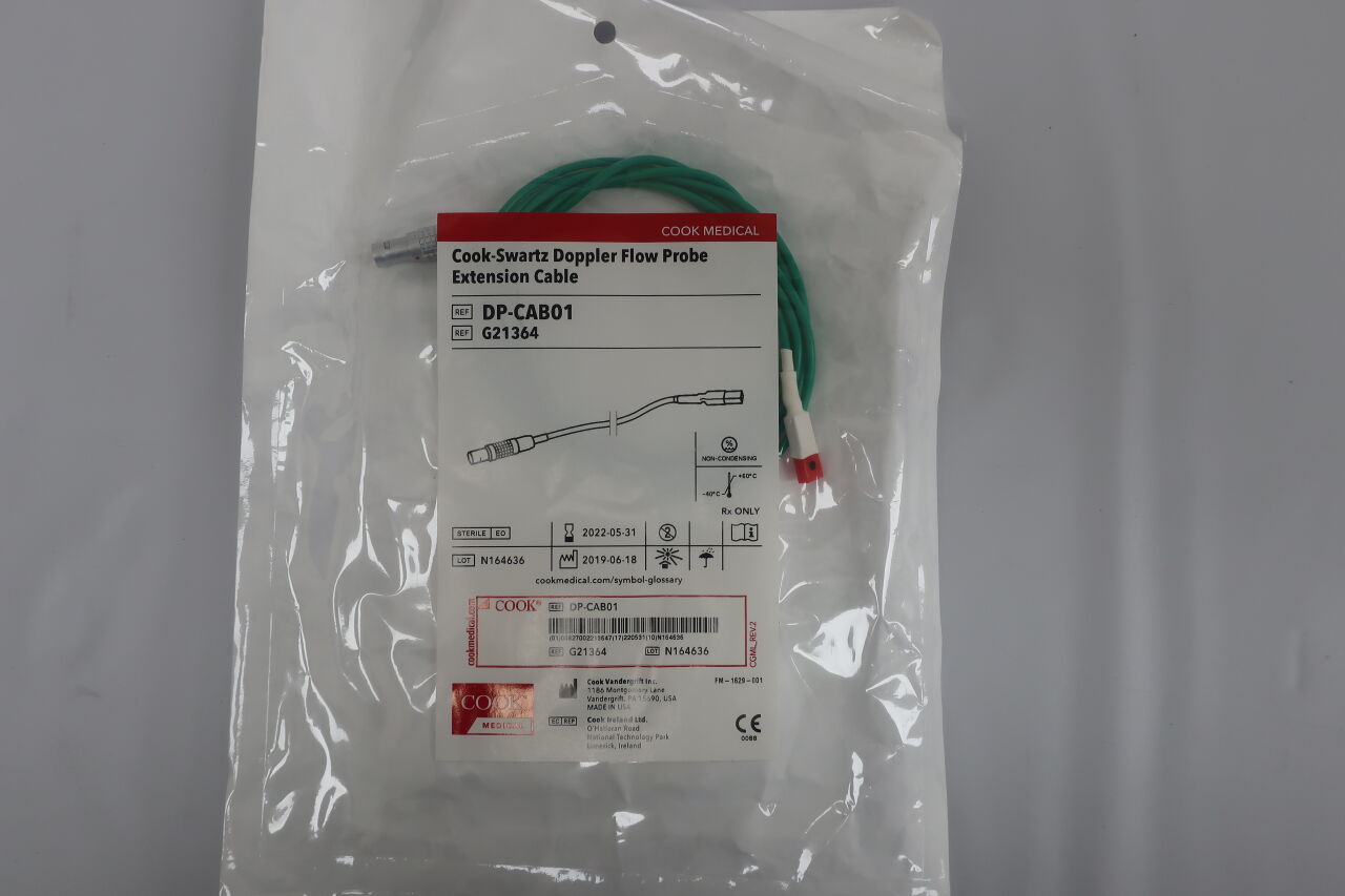 G21364 - COOK - Swartz Doppler Flow Probe Extension Cable, (EA) - ( Expiry Date: 2024-07-31 )