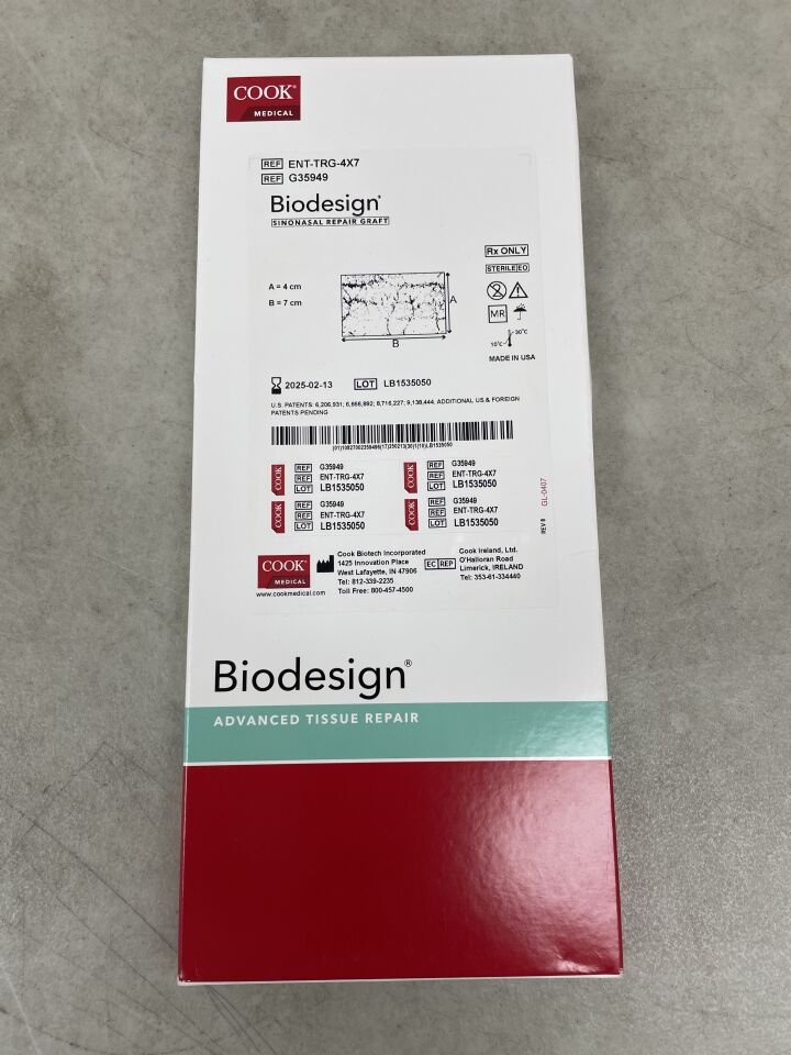 G35949 - COOK - Biodesign Sinonasal Repair Graft 4cm x 7cm, () - ( Expiry Date: 2025-02-13 )