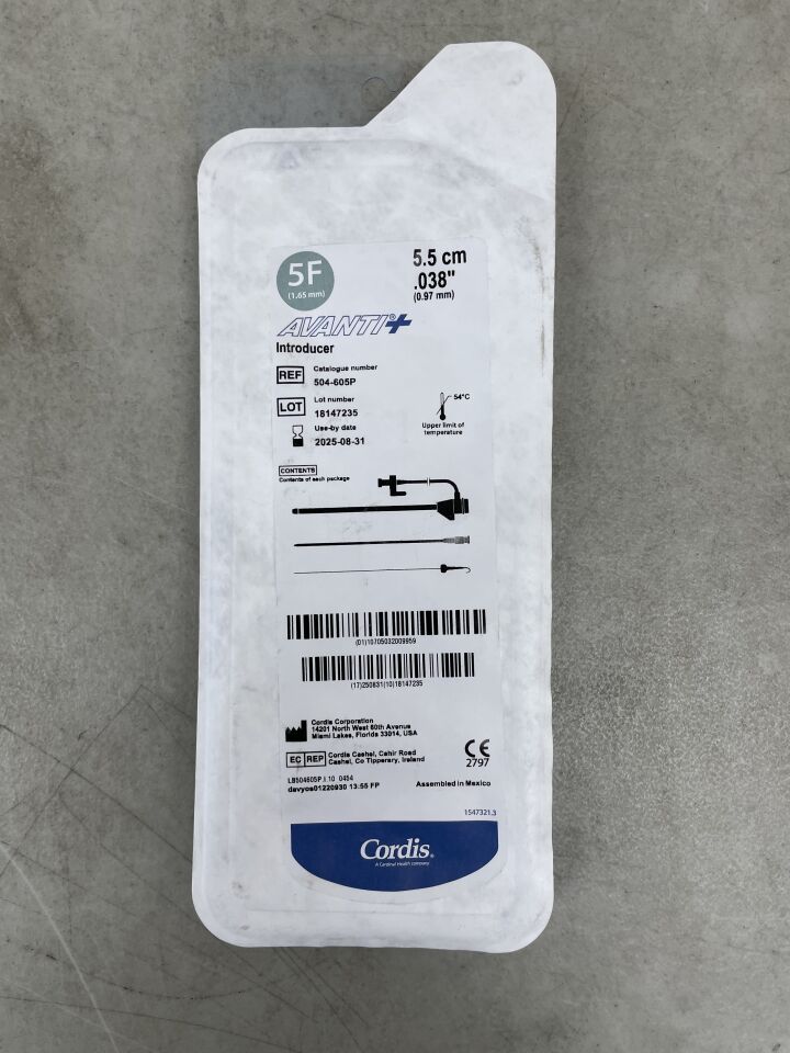 504-605P - CORDIS - Avanti+ Introducer, 5F X 5.5cm , (EA) - ( Expiry Date: 2025-08-31 )