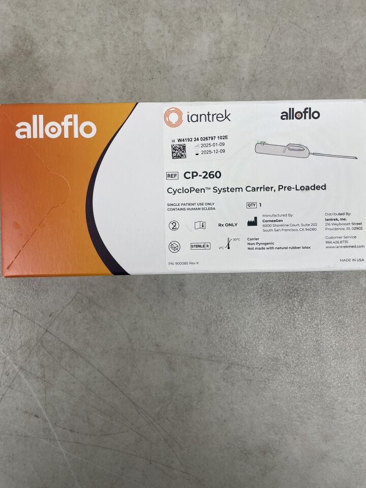 CP-260 - IANTREK - AlloFlo CycloPen System Carrier, Preloaded, (BX/1) - ( Expiry Date: 2025-12-09 )