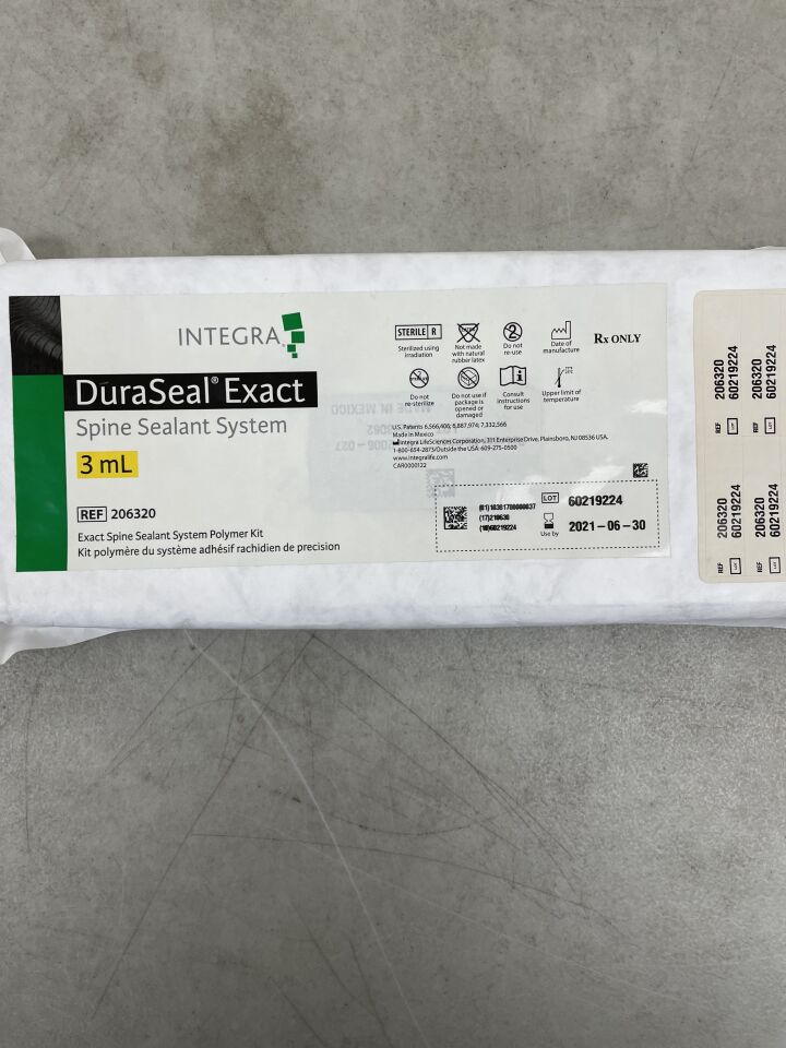 206320 - INTEGRA - DuraSeal Exact Spine Sealant System 3ml, (EA) - ( Expiry Date: 2021-06-30 )