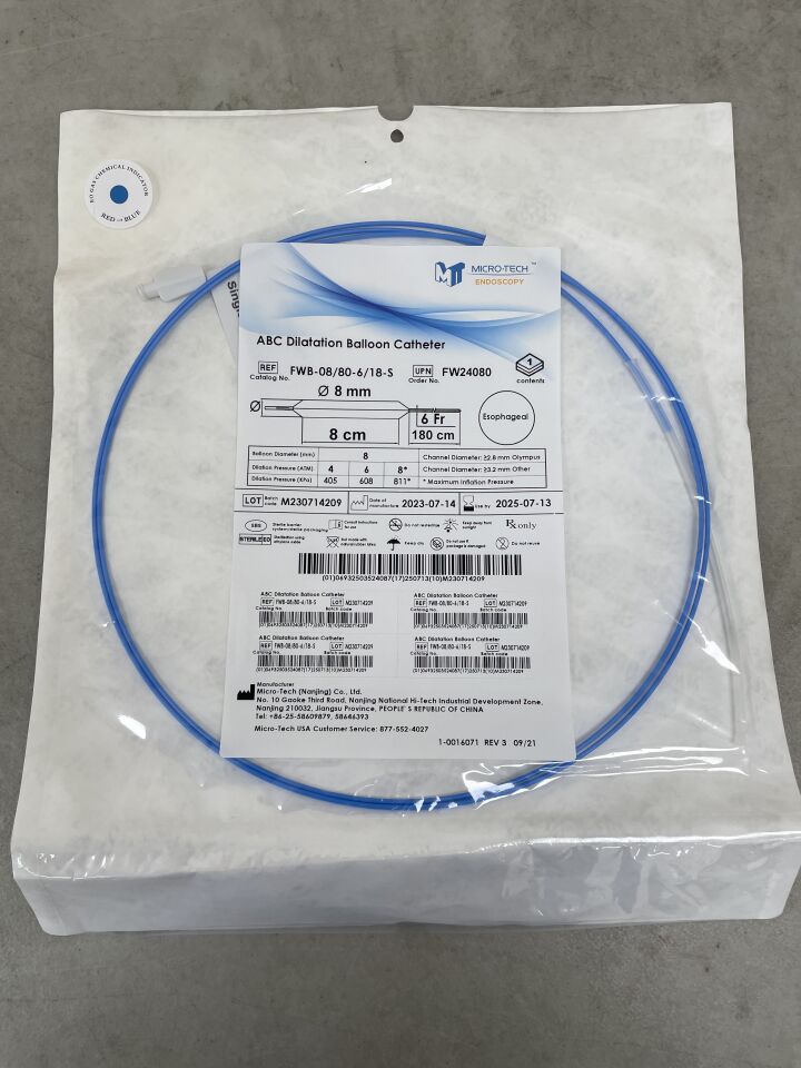 FWB-08/80-6/18-S - MICRO-TECH - ABC Dilatation Balloon Catheter, Fixed-Wire Esophageal 8mm x 8cm, 180cm, (EA) - ( Expiry Date: 2025-07-13 )