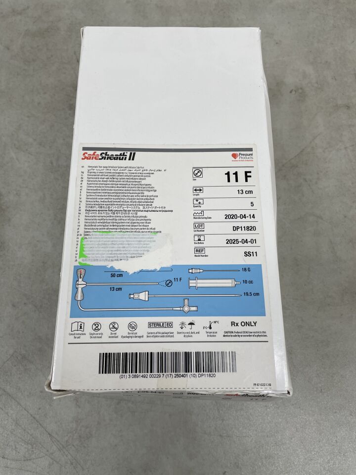 SS11 - OSCOR - SafeSheath II Introducer System 11F x 13cm, (BX/5) - ( Expiry Date: 2025-04-01 )
