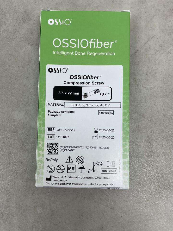 OF1073522S - OSSIO - OSSIOfiber Compression Screw, 3.5 x 22mm, (BX/1) - ( Expiry Date: 2025-06-25 )