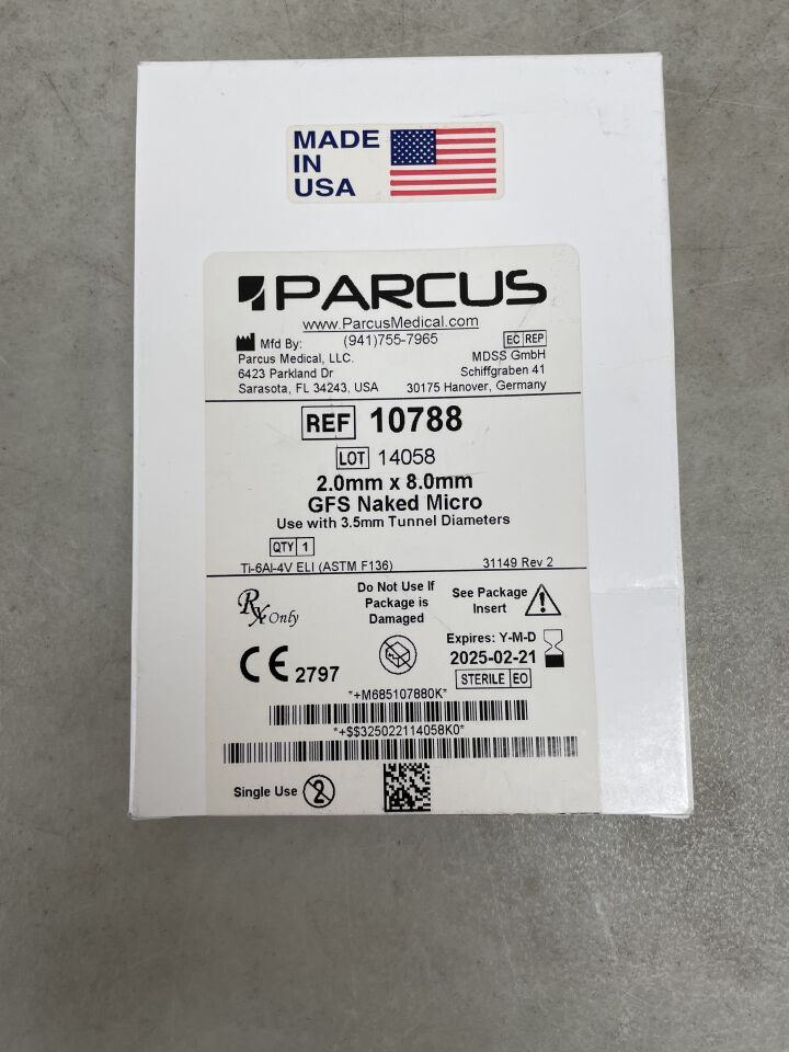 10788 - PARCUS MEDICAL - GFS Naked Micro, 2 x 8mm, (BX/1) - ( Expiry Date: 2025-02-21 )