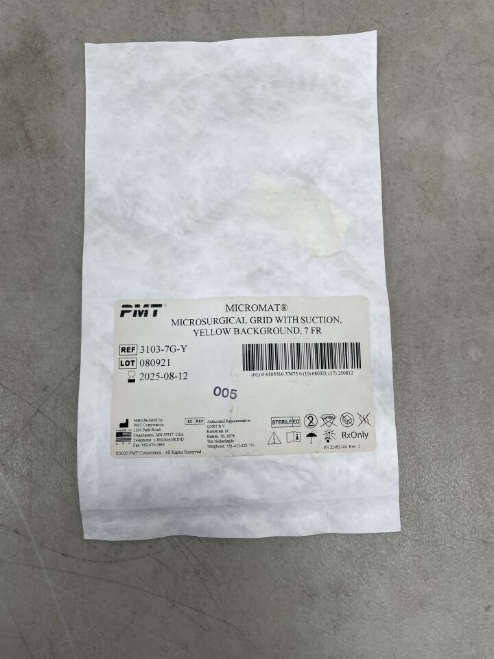 3103-7G-Y - PMT - microsurgical grid with suction - yellow background, (EA) - ( Expiry Date: 2025-08-12 )
