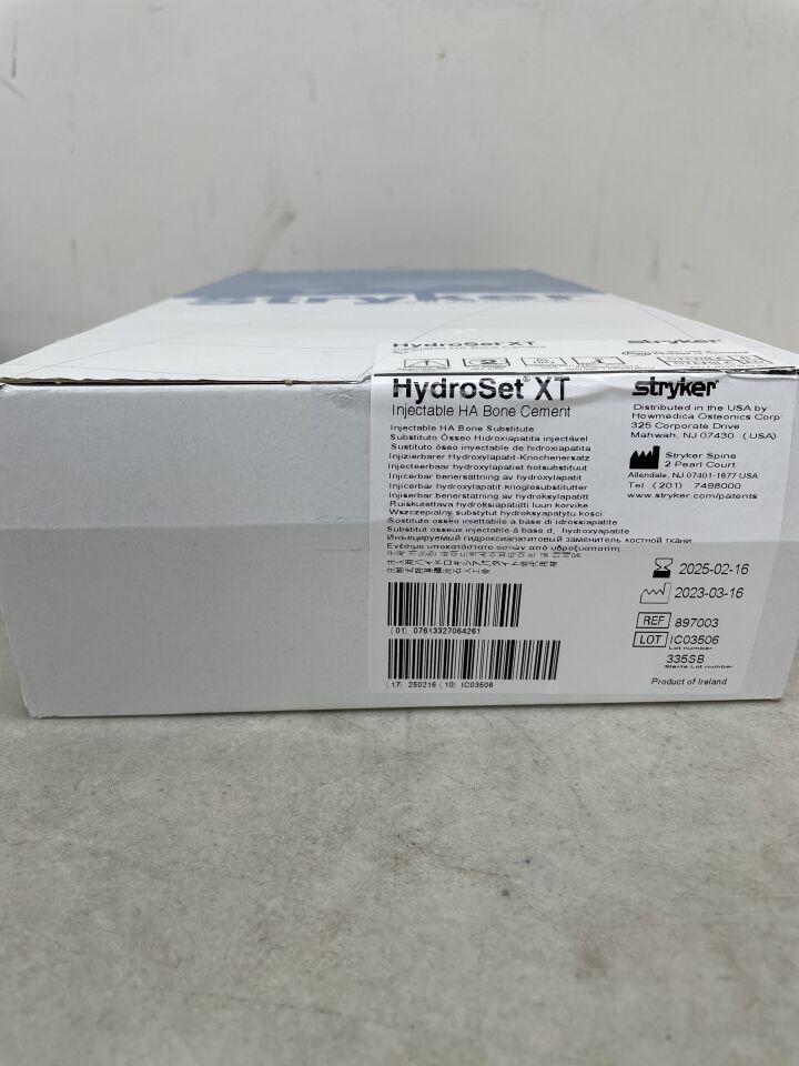 897003 - STRYKER - HydroSet XT Injectable HA Bone Cement 5cc kit, (BX/1) - ( Expiry Date: 2025-02-16 )