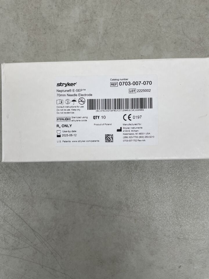 0703-007-070 - STRYKER - Neptune E-SEP 70mm Needle Electrode, (BX/10) - ( Expiry Date: 2025-06-12 )