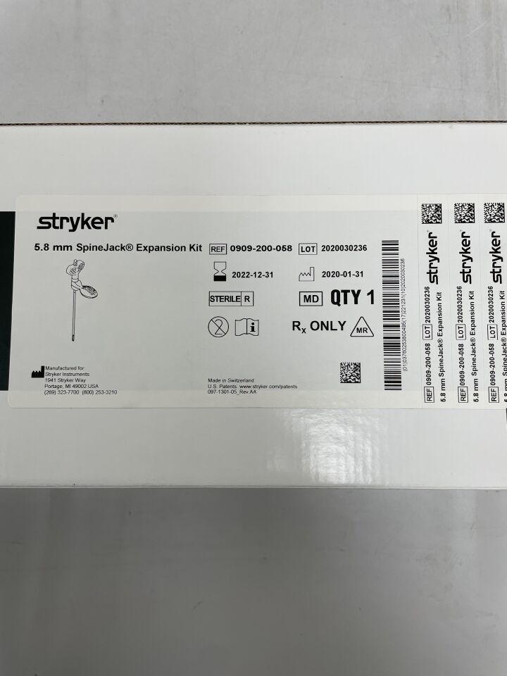 0909-200-058 - STRYKER - vexim spinejack expansion kit, 5.8mm, (BX/1) - ( Expiry Date: 2025-05-31 )