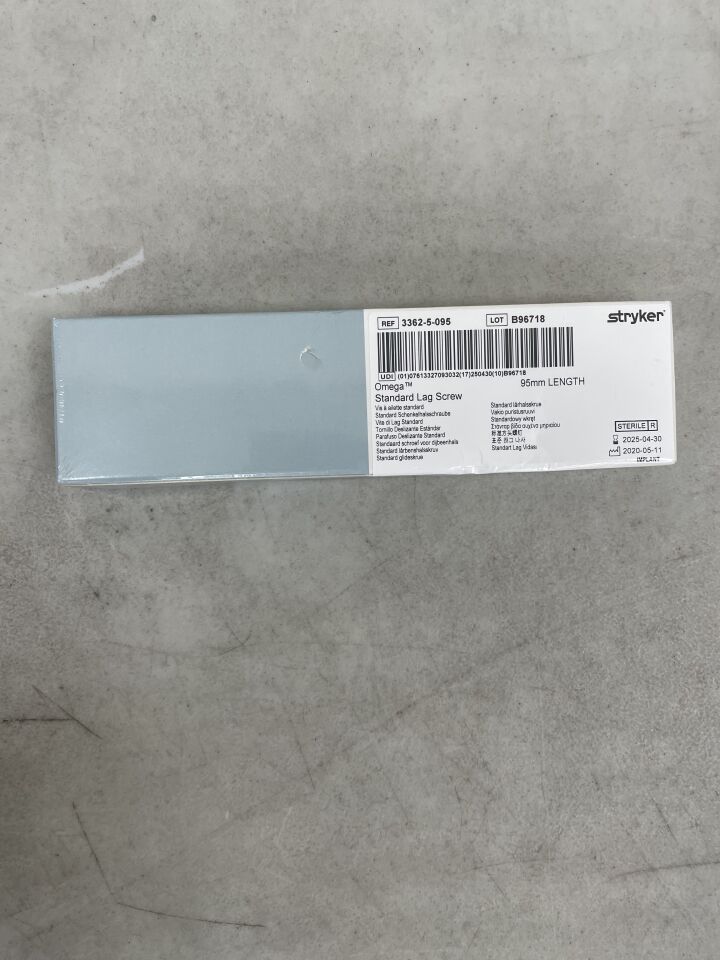3362-5-095 - STRYKER - Omega + Plus Standard Lag Screw 13mm x 95mm, (BX/1) - ( Expiry Date: 2025-02-28 )