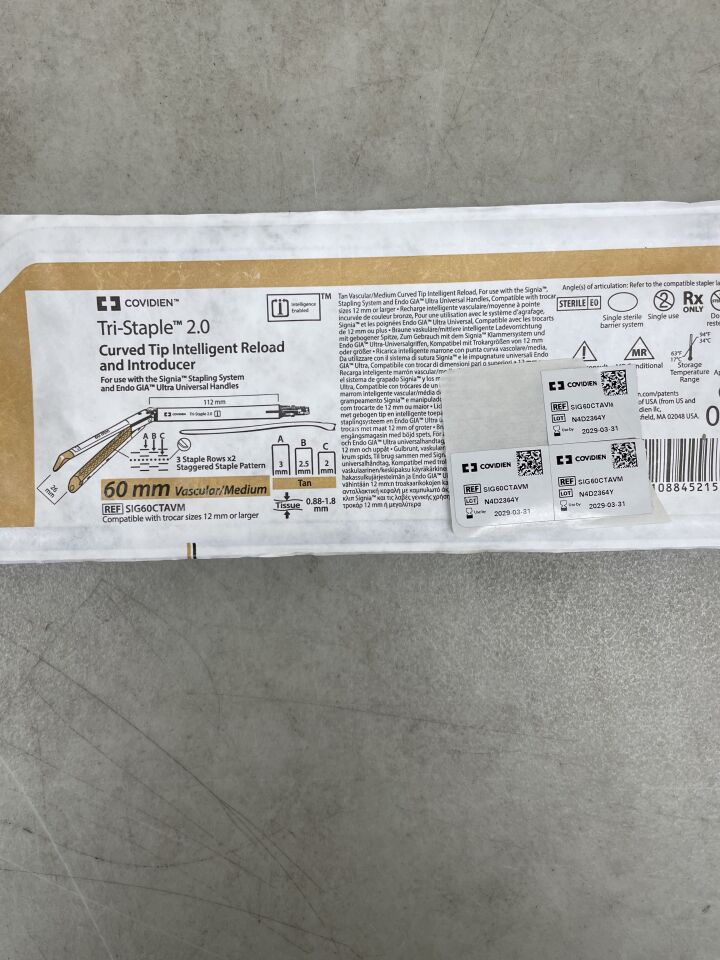 SIG60CTAVM - COVIDIEN - Signia Tri-Staple 2.0 彎頭智慧裝釘及導入器，60mm 血管/中號，（EA）-（有效期至：2029-03-31）
