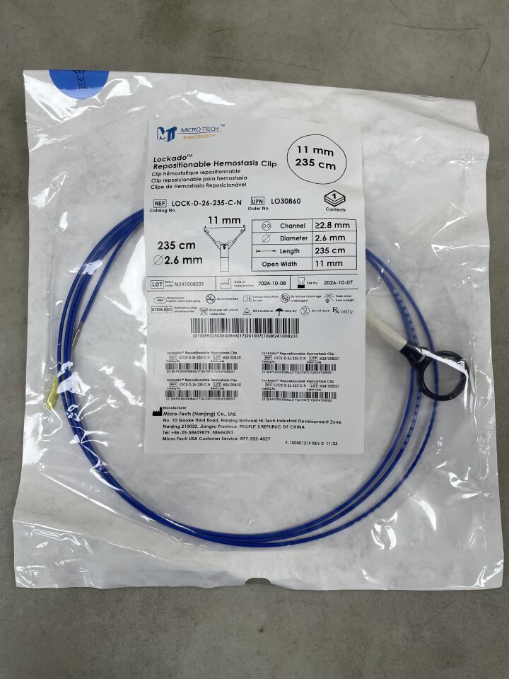 LOCK-D-26-235-CN - MICRO-TECH - Lockado MAX 可重新定位止血夾 - 2.6mm x 235cm x 11mm，（EA）-（有效期限至：2026-10-07）