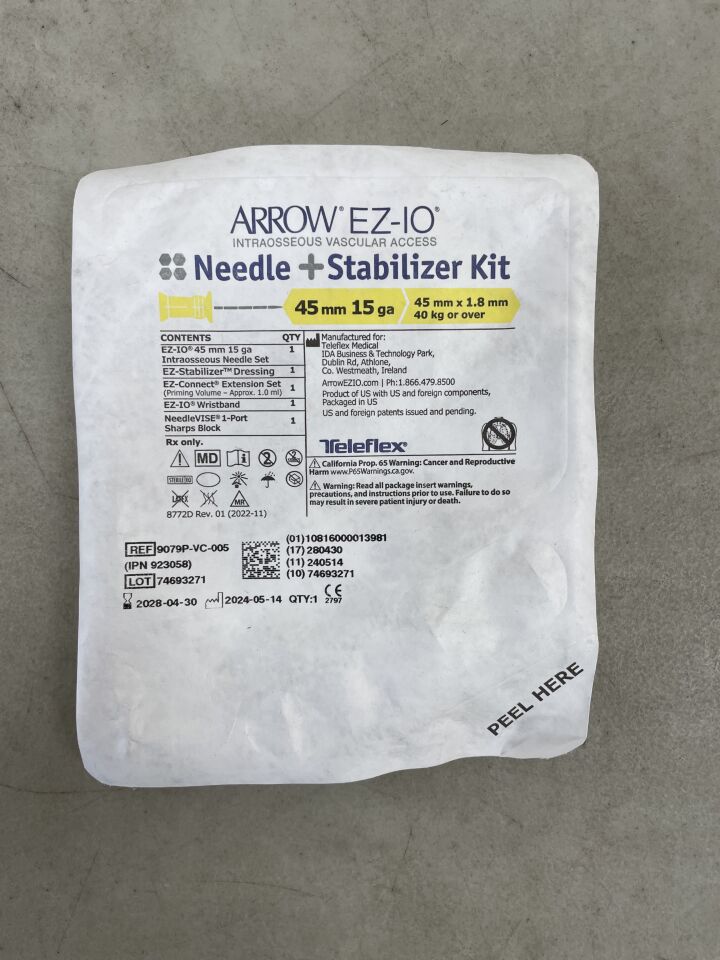 9079P - TELEFLEX - Arrow EZ-IO 針頭 + 穩定器套裝 45mm x 15G，（EA）-（有效期至：2028-04-30）