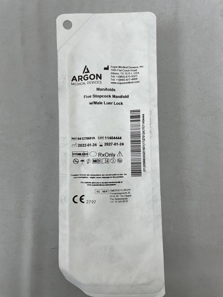 041278501A - ARGON - Five Stopcock Manifold w/Male Luer Lock, (EA) - ( Expiry Date: 2027-01-24 )