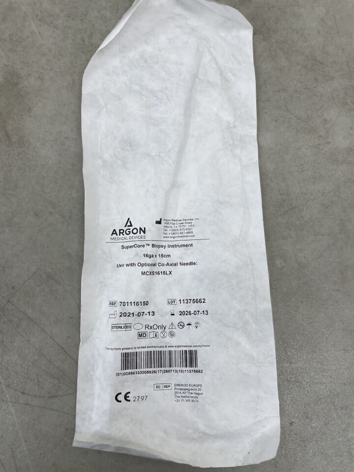 701116150 - ARGON MEDICAL - Instrumento de biopsia SuperCore, 16 G x 15 cm, (unidad) - (Fecha de caducidad: 13/07/2026)