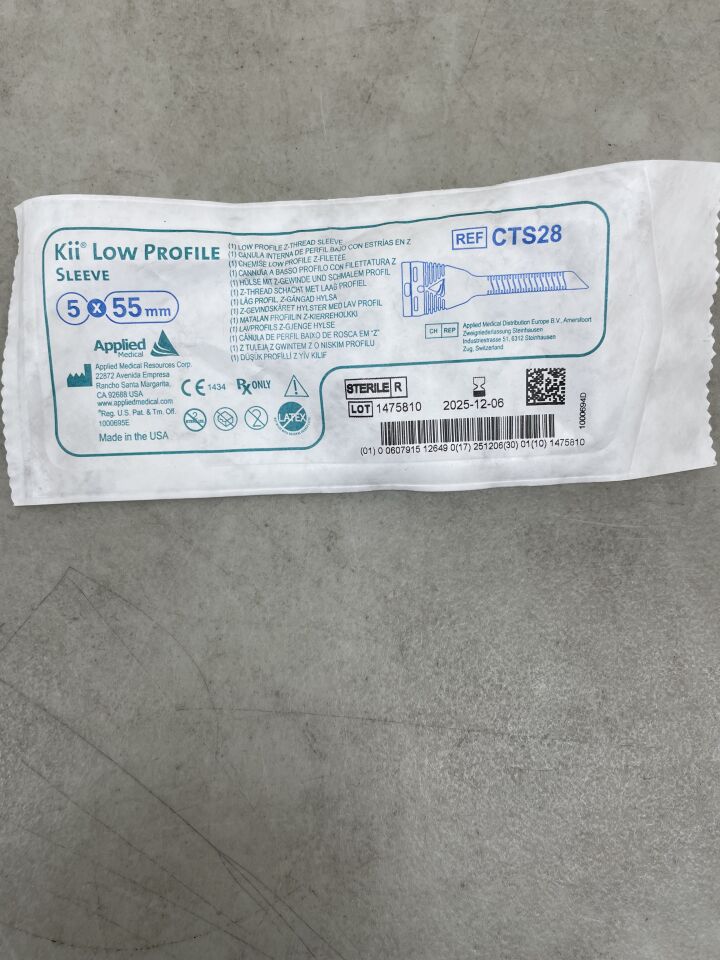 CTS28 - APPLIED MEDICAL RESOURCES - Kii Low Profile Z-Thread Sleeve, 5 x  55mm, (EA) - ( Expiry Date: 2025-12-06 )