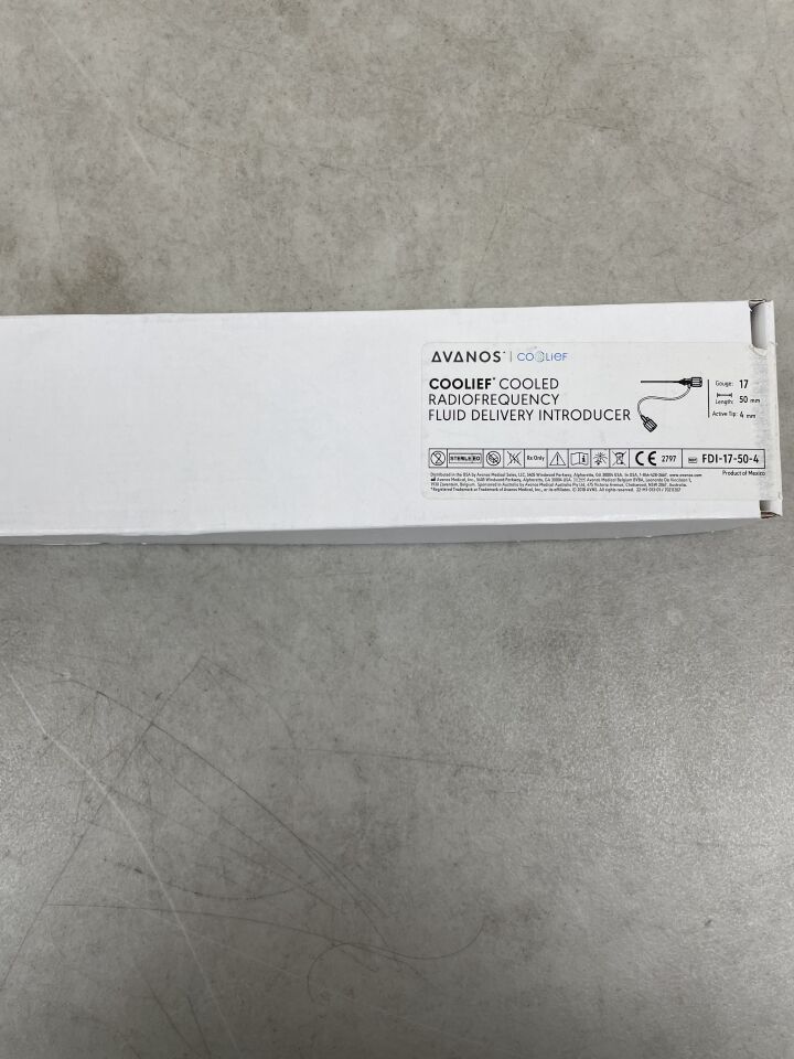 FDI-17-50-4 - AVANOS MEDICAL - Coolief Cooled Radiofrequency Fluid Delivery Introducer, 17G, 4 x 50mm, (BX/1) - ( Expiry Date: 2025-09-09 )