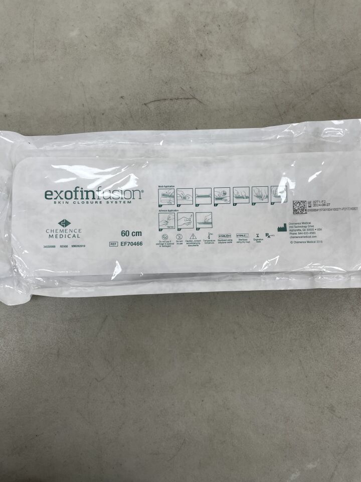 EF70466-60 - CHEMENCE MEDICAL - Exofin Fusion Skin Closure System 60cm w/Three 1.75g Tubes of Adhesive & Two Mesh Patches, (EA)