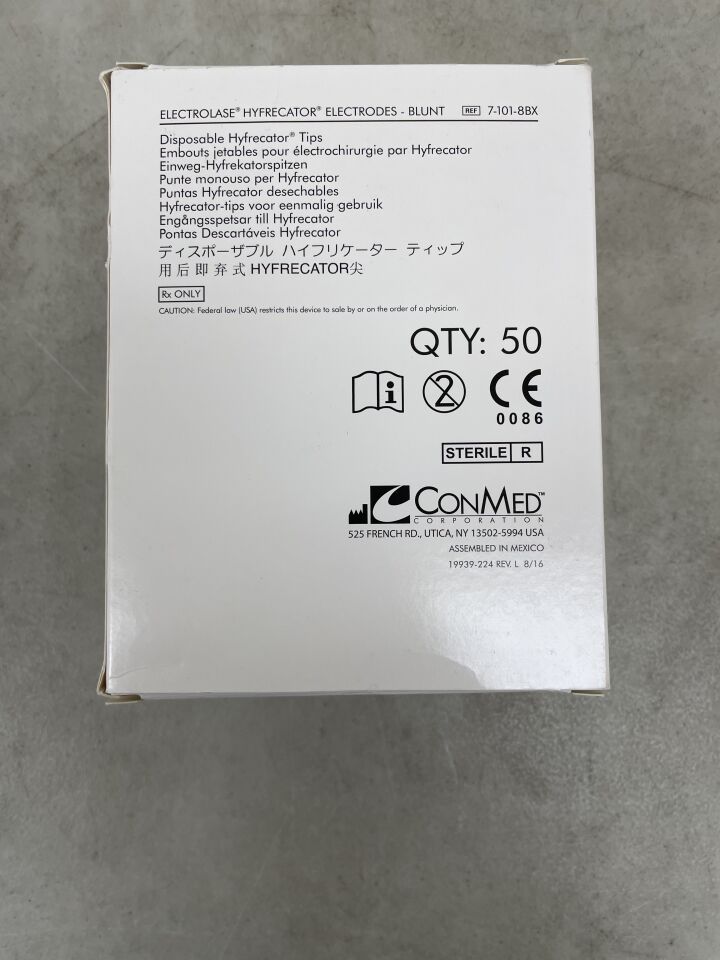 7-101-8BX - CONMED - Electrolase Blunt Tip, (BX/50) - ( Expiry Date: 2025-02-10 )