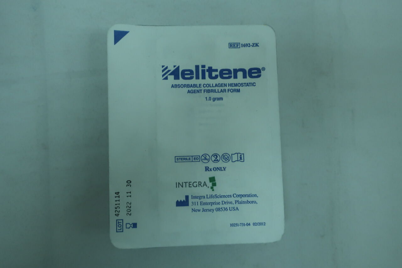 1692-ZK - INTEGRA - Absorbable Collagen Hemostatic Agent Fibrillation Form 1.0g, (EA) - ( Expiry Date: 2025-08-31 )
