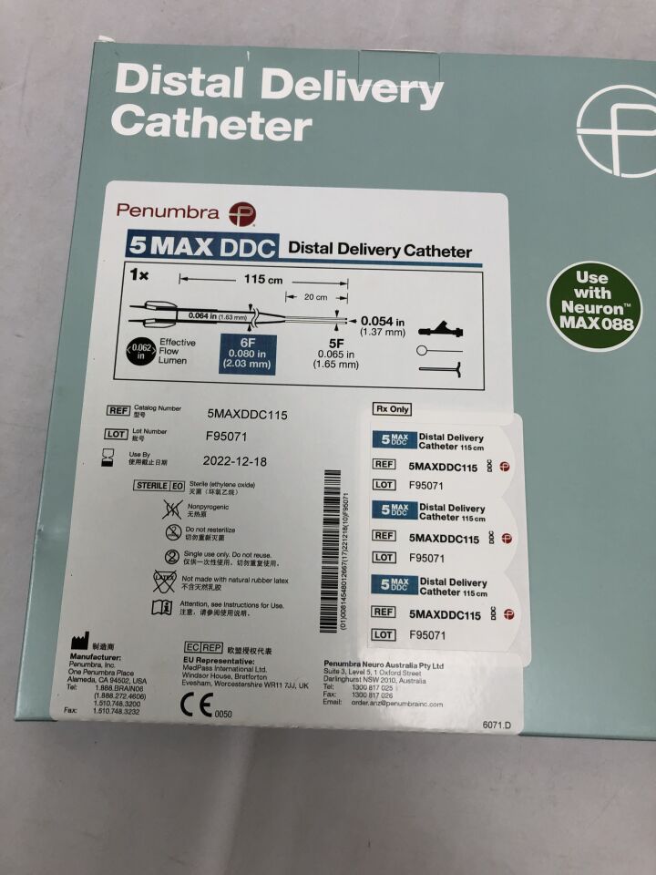 5MAXDDC115 - PENUMBRA - 5 MAX Distal Delivery Catheter, 115cm, (BX/1) - ( Expiry Date: 2025-06-26 )