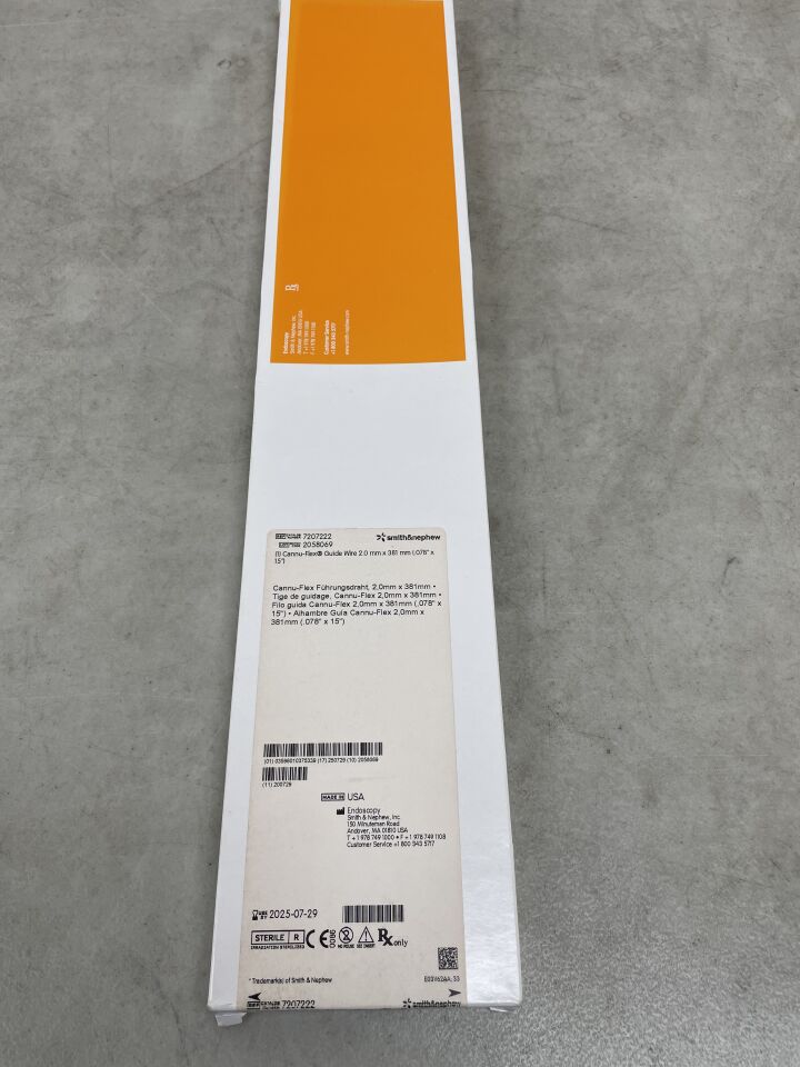 7207222 - SMITH & NEPHEW - cannu-flex guide wire 2.0mm x 381mm, (BX/1) - ( Expiry Date: 2025-07-29 )