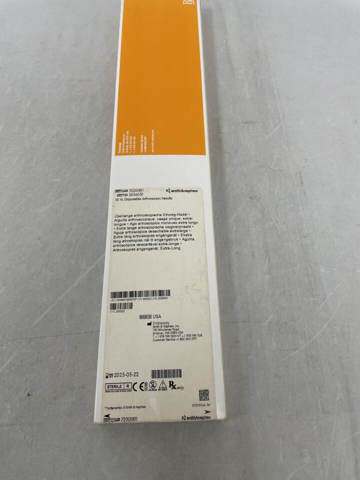 72201811 - SMITH & NEPHEW - XL Disposable Arthroscopy Needle, (BX/1) - ( Expiry Date: 2025-07-29 )