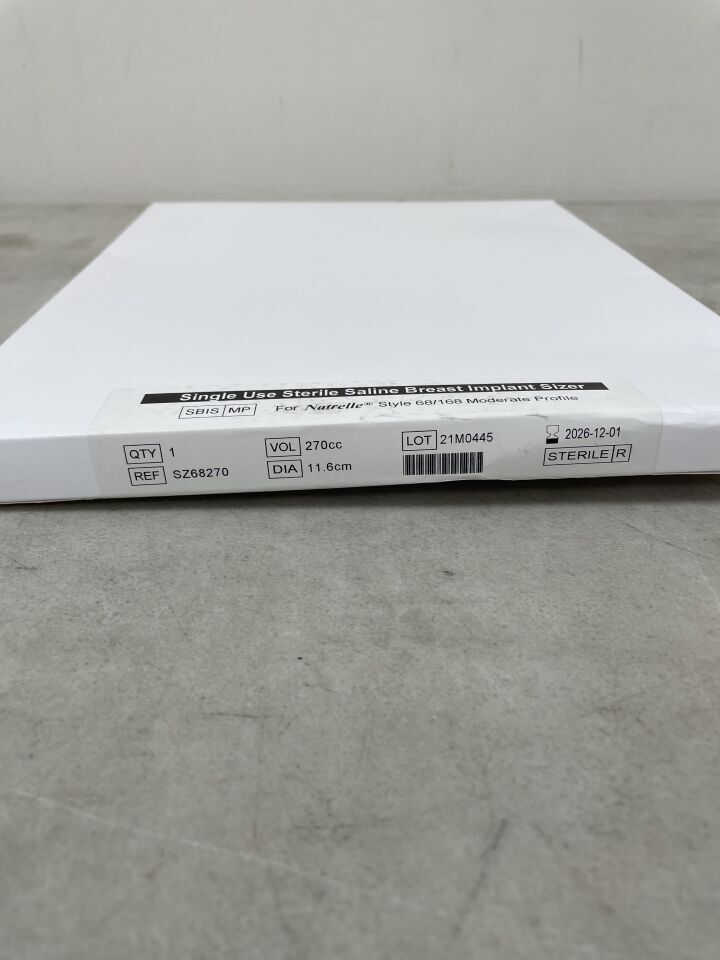 SZ68270 - ALLERGAN - Natrelle Saline Breast Implant Sizer for Natrelle Style 68/168 Moderate Profile, 270cc, (BX/1) - ( Expiry Date: 2026-12-01 )