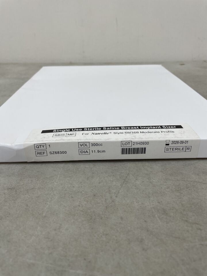SZ68300 - ALLERGAN - Natrelle Saline Breast Implant Sizer for Natrelle Style 68/168 Moderate Profile, 300cc, (BX/1) - ( Expiry Date: 2026-09-01 )