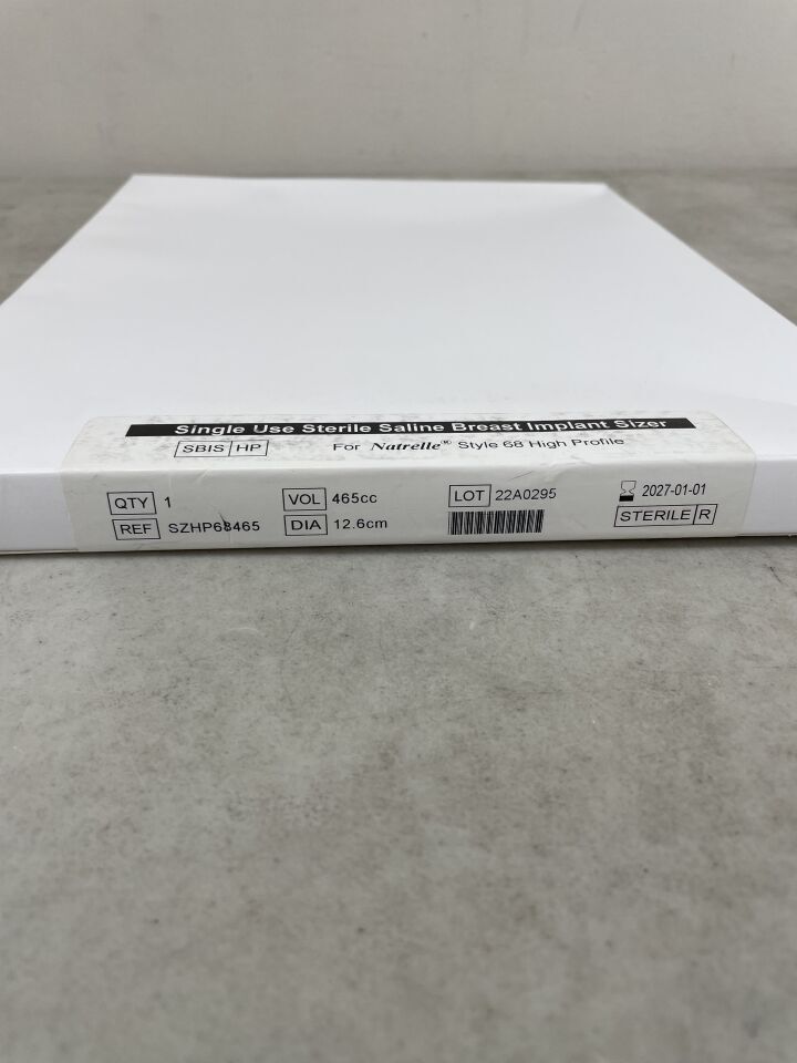 SZHP68465 - ALLERGAN - Natrelle Saline Breast Implant Sizer for Natrelle Style 68 High Profile, 465cc, (BX/1) - ( Expiry Date: 2027-01-01 )