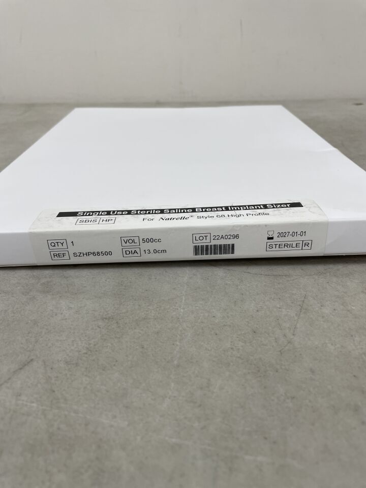 SZHP68500 - ALLERGAN - Natrelle Saline Breast Implant Sizer for Natrelle Style 68 High Profile, 500cc, (BX/1) - ( Expiry Date: 2027-01-01 )