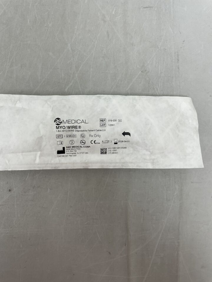 019-530 - A&amp;E MEDICAL - Cable de paciente desechable MYO/WIRE de 1,8 mm, 2,0 (unidades) - (Fecha de caducidad: 01/04/2028)