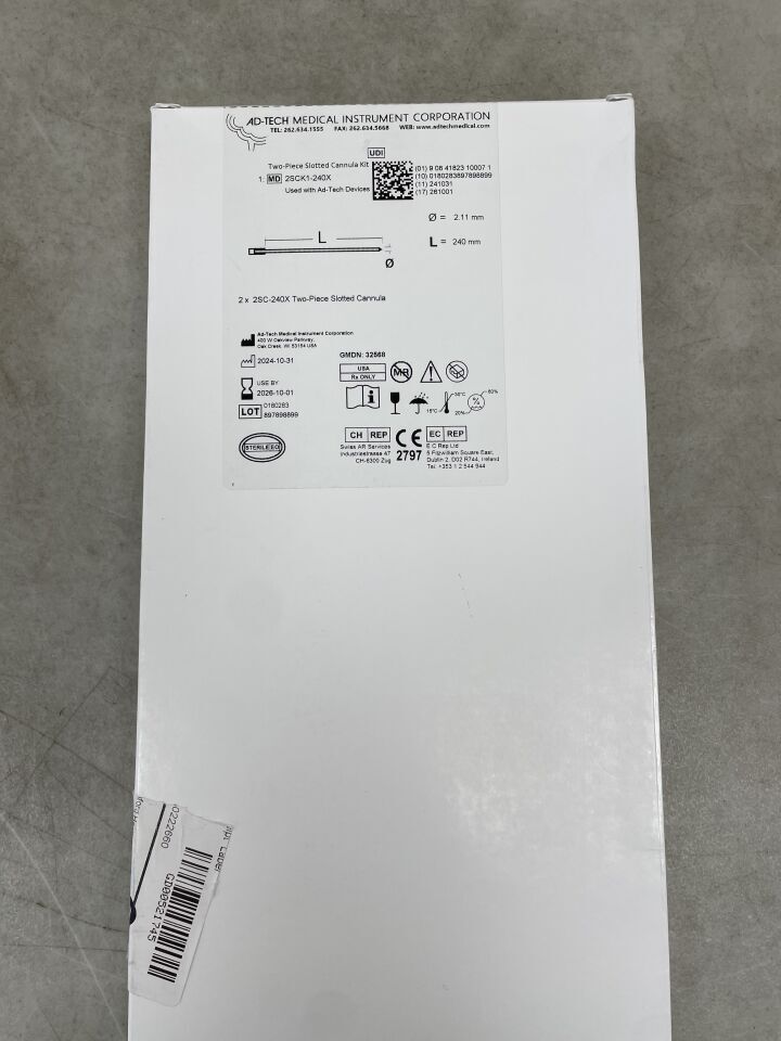 2SCK1-240X - AD-TECH - Cánula ranurada de dos piezas de 2,11 mm x 240 mm (caja de 2) - (Fecha de caducidad: 01/10/2026)