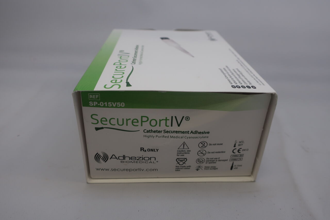 SP-015V50 - ADHEZION - SecurePortIV Catheter Securement Adhesive, Highly Purified Medical Cyanoacrylate, (BX/50) - ( Expiry Date: 2025-07-03 )