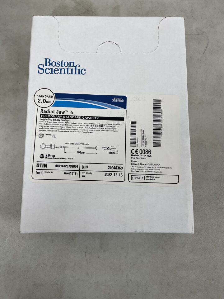 1518 - BOSTON SCIENTIFIC - Radial Jaw 4 Biopsy Forceps, Pulmonary Standard Capacity, 2.0mm x 100cm, (BX/5) - ( Expiry Date: 2022-12-16 )