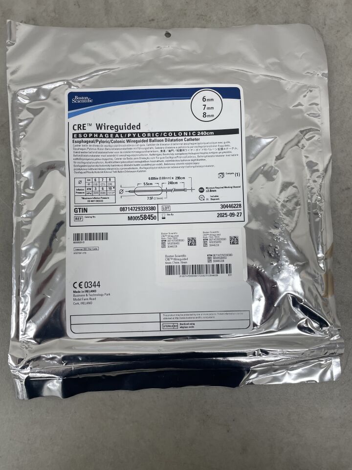 5845 - BOSTON SCIENTIFIC - CRE Wireguided Balloon Dilatation Catheter - Esophageal/Pyloric/Colonic - 6mm x 7mm x 8mm, (EA) - ( Expiry Date: 2025-09-27 )