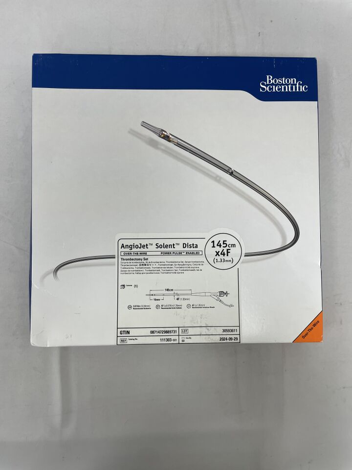 111303 - BOSTON SCIENTIFIC - AngioJet Solent Dista Thrombectomy Set - OTW - Power Pulse Enabled - 4Fr x 145cm, (BX/1) - ( Expiry Date: 2025-02-05 )